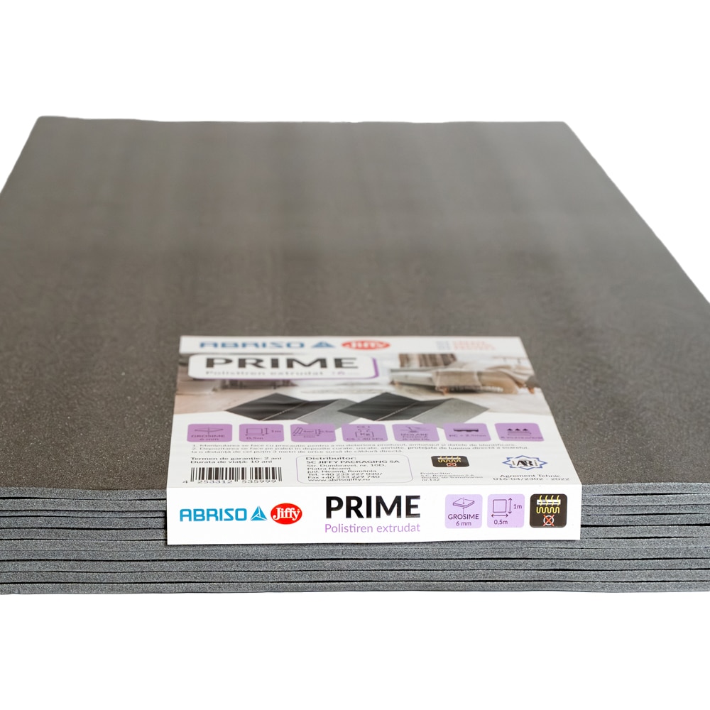 Izolator parchet, polistiren extrudat, grosime 6 mm, 50 x 100 cm, negru