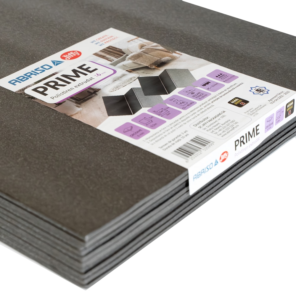 Izolator parchet, polistiren extrudat, grosime 6 mm, 50 x 100 cm, negru