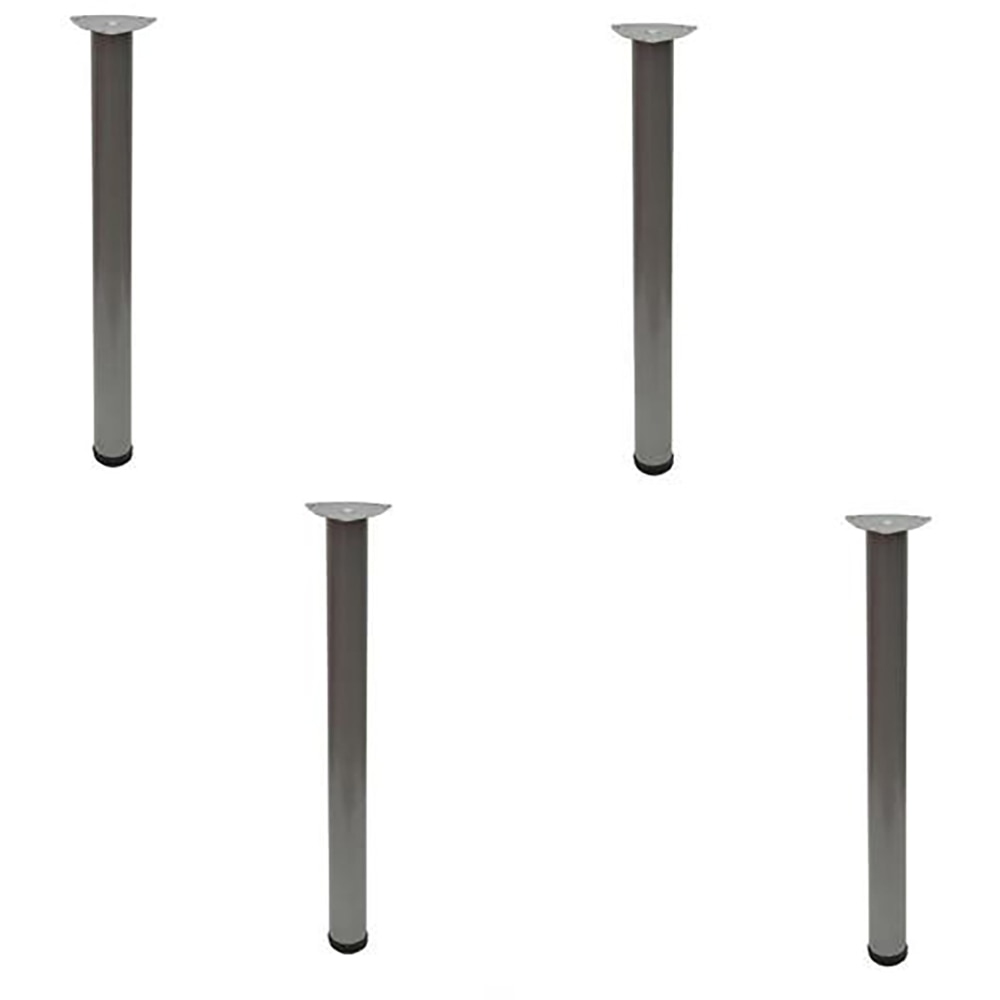 Set picioare masa SITE, 4 bucati, 71x6 cm, otel, argintiu