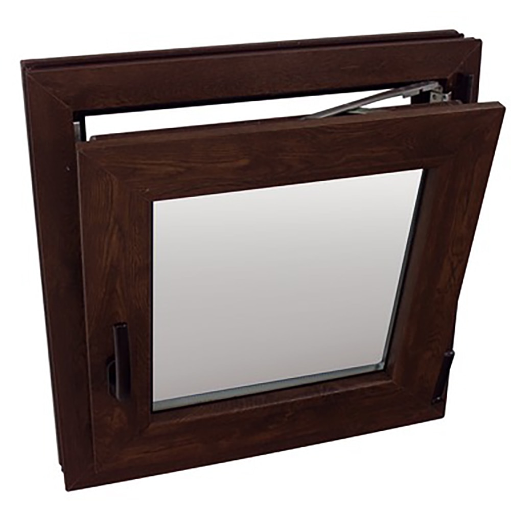 Fereastra termopan FENSTERWELT, PVC, 6 camere, 56 x 56 cm, deschidere oscilobatanta dreapta, nuc