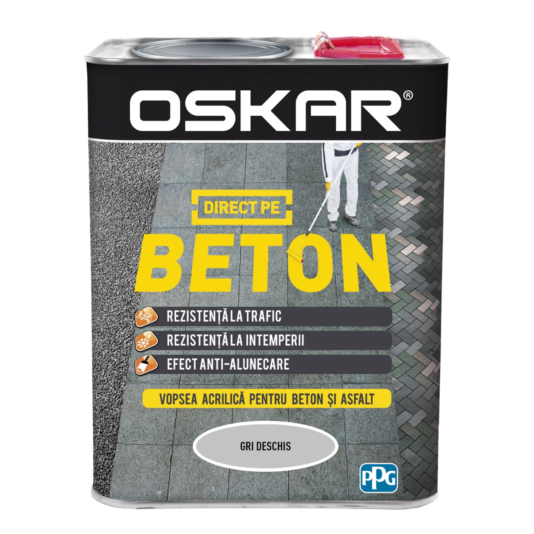 Email direct pe beton, interior/exterior, culoare gri deschis, 2.5 L  Oskar