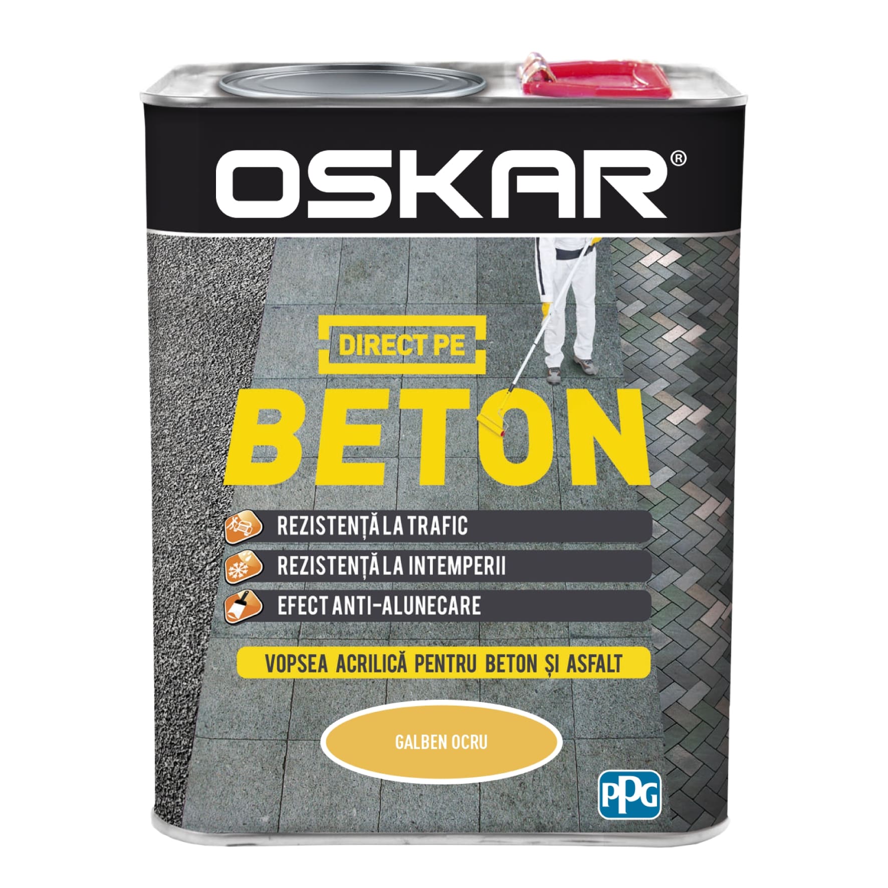 Email direct pe beton, interior/exterior, culoare galben, 2.5 L  Oskar