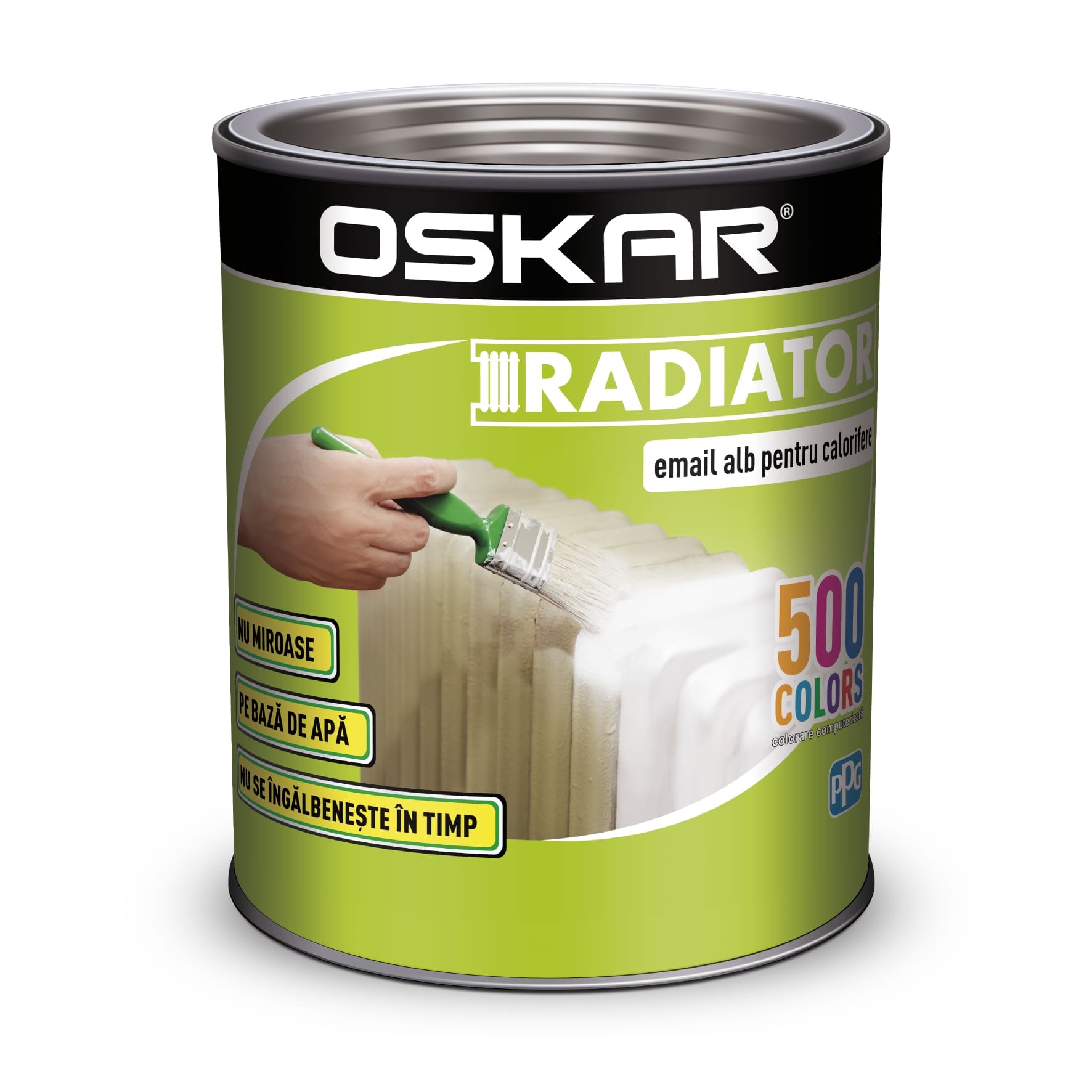 Email pentru calorifere, interior, culoare alb, 0.5 L  Oskar