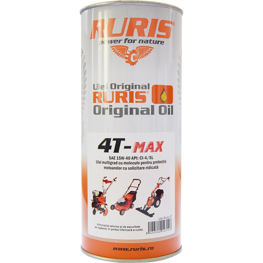 Ulei motor semisintetic Ruris 4T Max, 15W-40, 1l