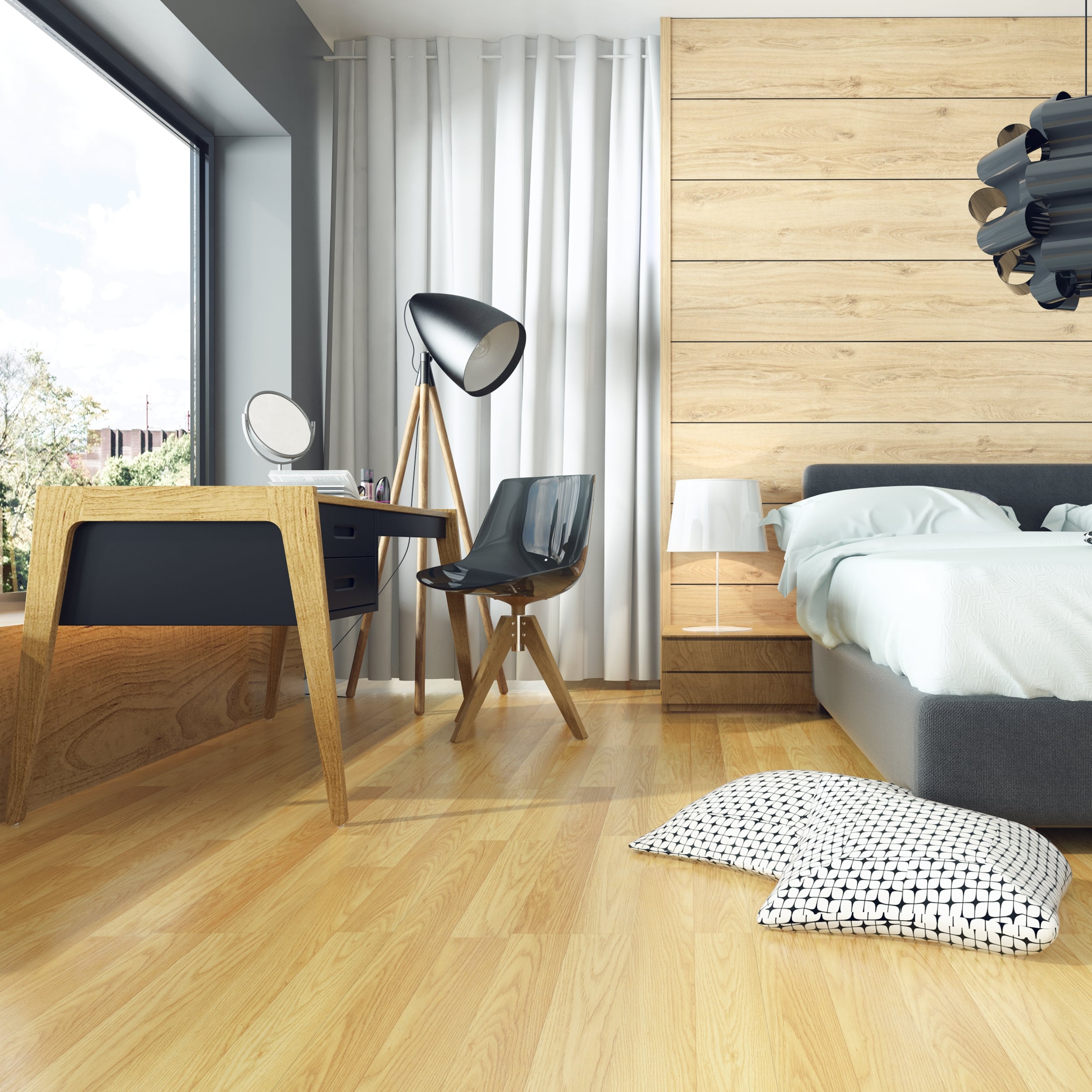 Parchet laminat 8 mm, stejar, acoperire per cutie 2.131 mp, AC3, HDF Swiss Krono