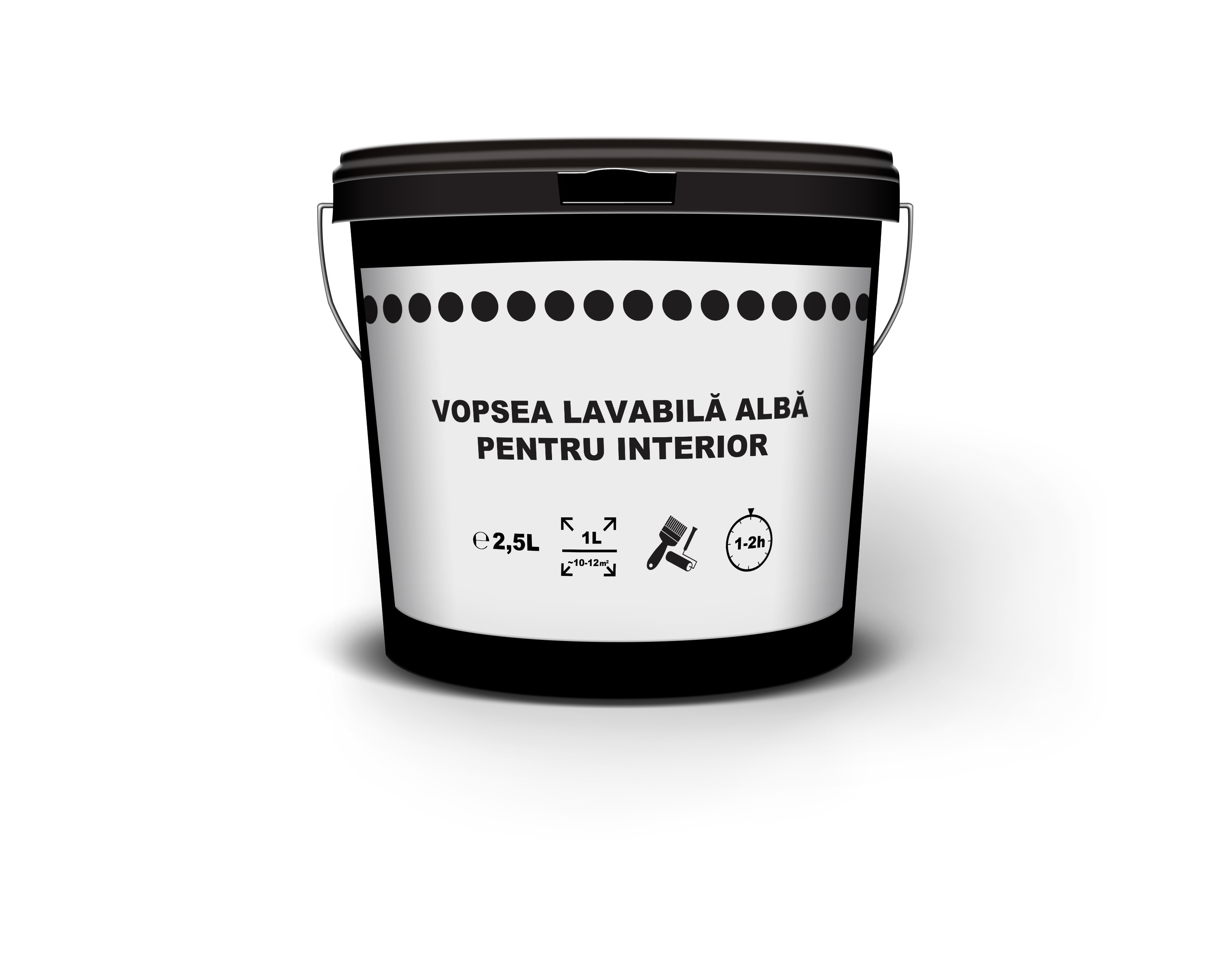 Vopsea lavabila, de interior, alba, 2.5 L