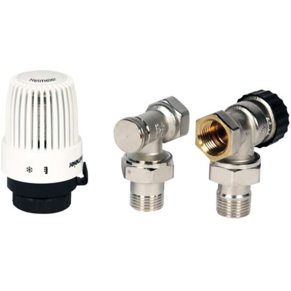 Robineti termostati HEIMEIER 110-008B, tur-retur, 1/2", alb