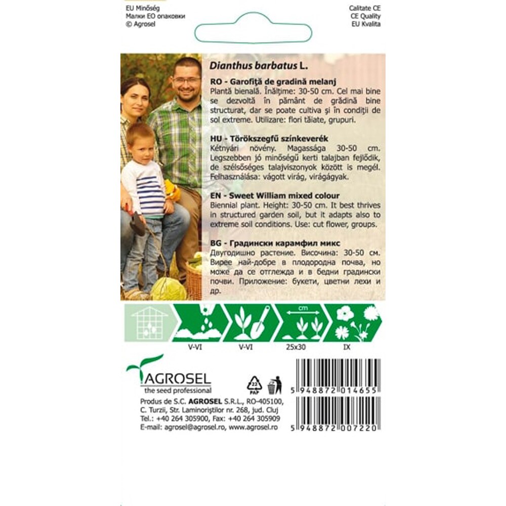 Seminte flori Garofita AGROSEL, 1 g