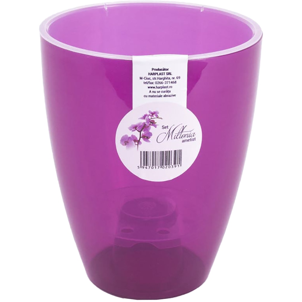 Set ghivece rotunde MILTONIA, plastic, lila