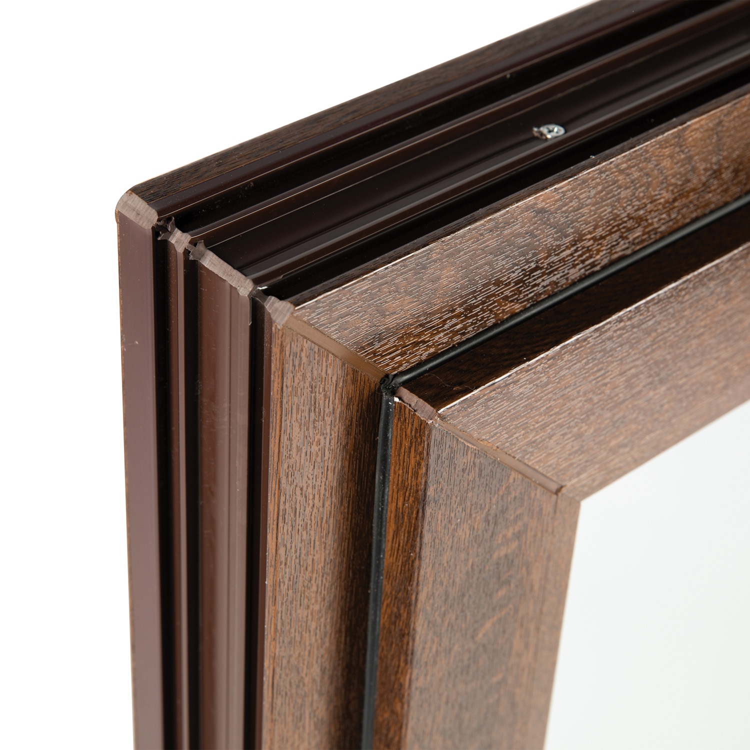 Fereastra termopan PVC, geam Clar + Low-E, nuc, 6 camere, 96 x 56 cm, simpla deschidere, oscilanta Extruplast