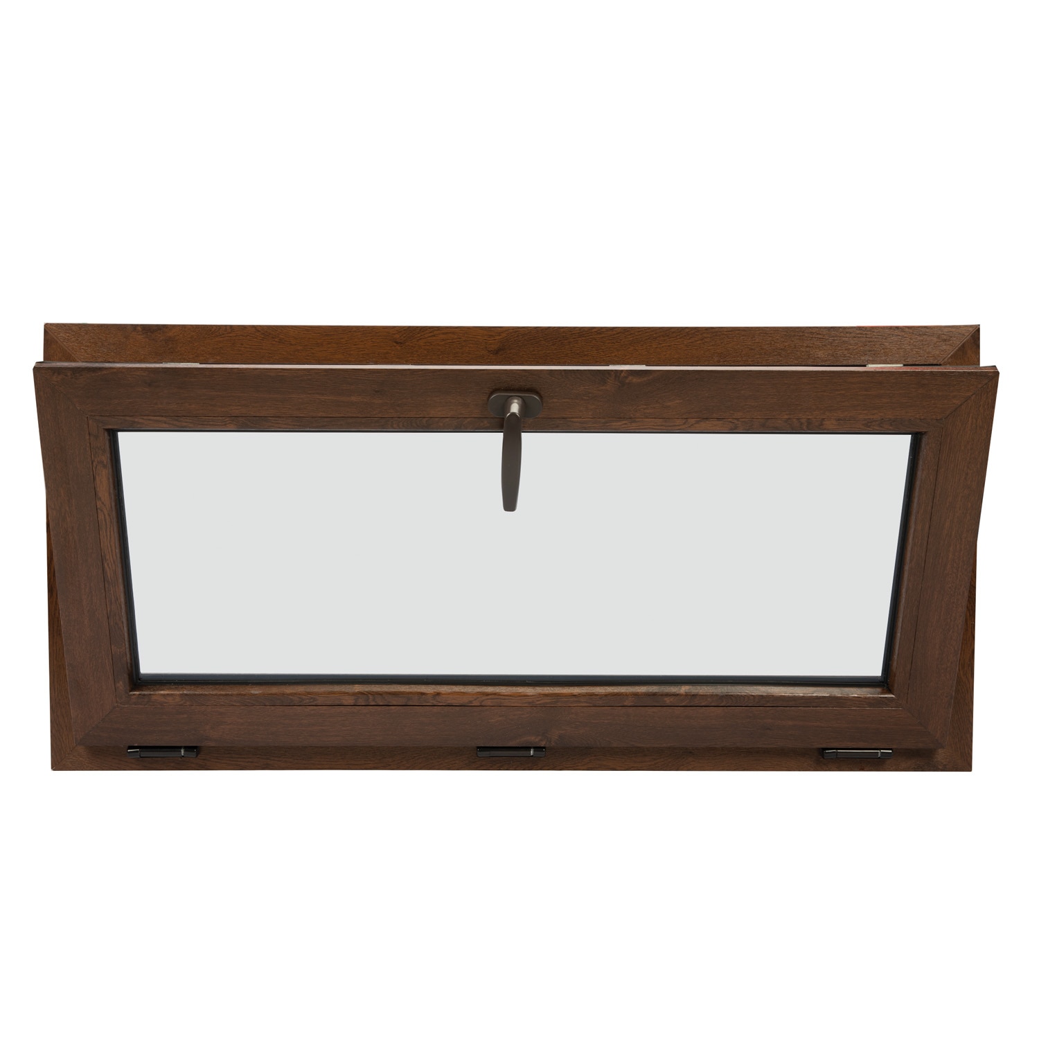 Fereastra termopan PVC, geam Clar + Low-E, nuc, 6 camere, 116 x 56 cm, simpla deschidere, oscilanta  Extruplast