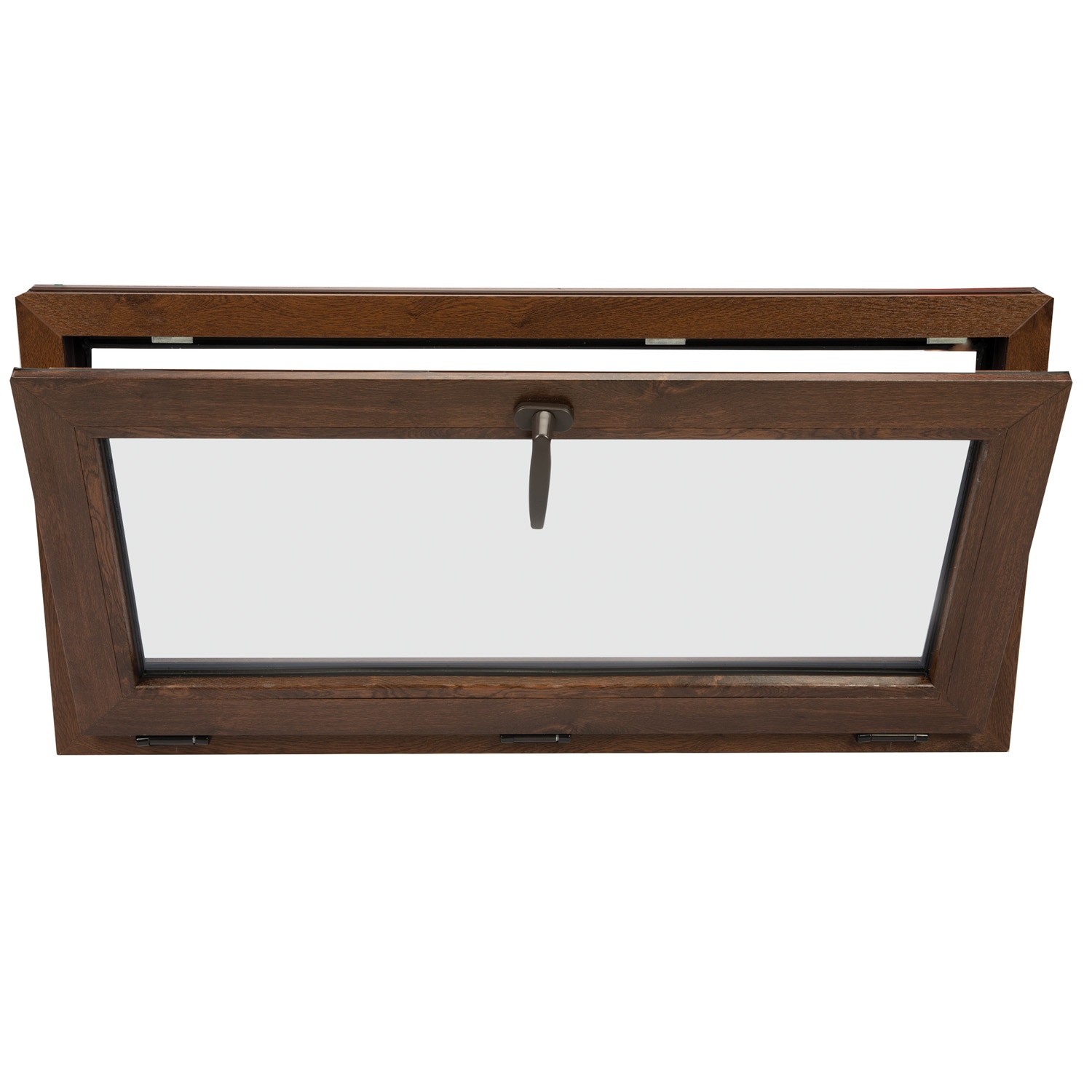 Fereastra termopan PVC, geam Clar + Low-E, nuc, 6 camere, 116 x 56 cm, simpla deschidere, oscilanta  Extruplast