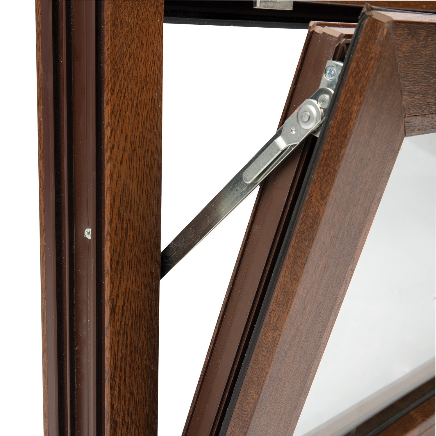 Fereastra termopan PVC, geam Clar + Low-E, nuc, 6 camere, 116 x 56 cm, simpla deschidere, oscilanta  Extruplast