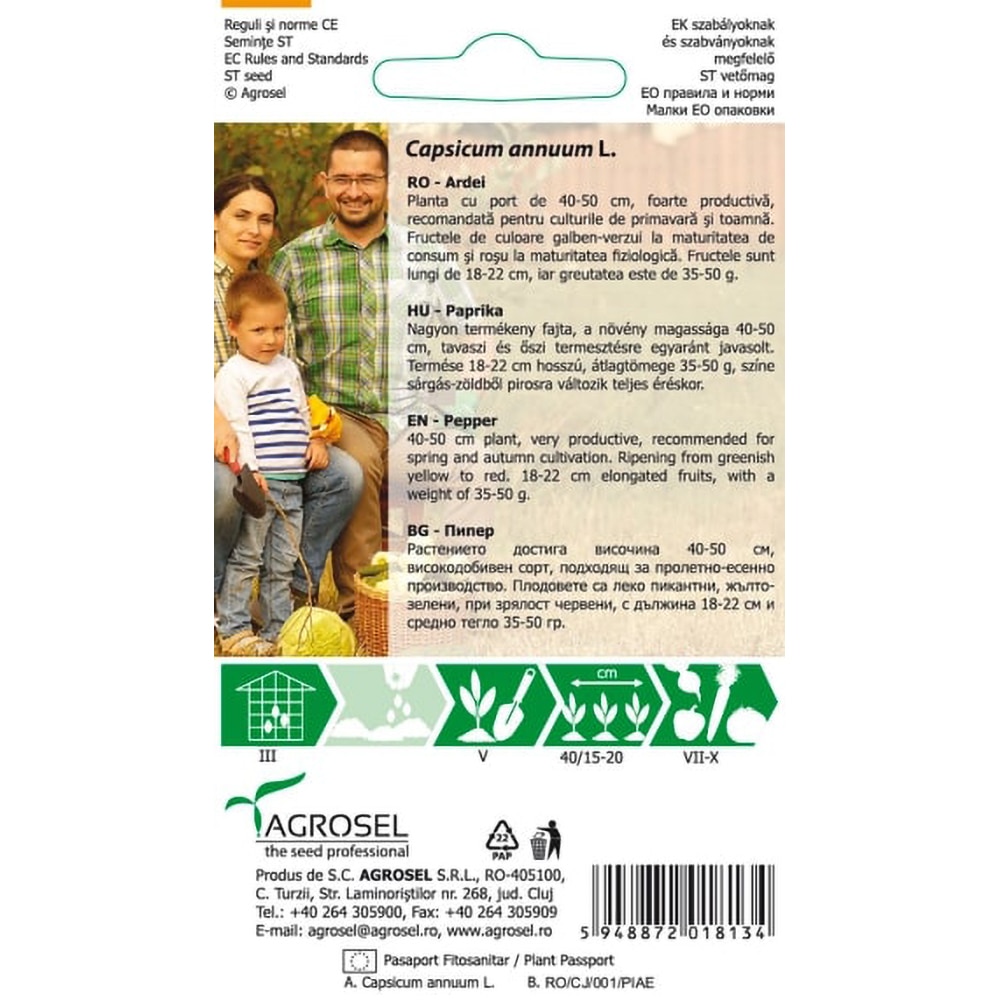 Seminte legume ardei iute Dracula AGROSEL, 1g
