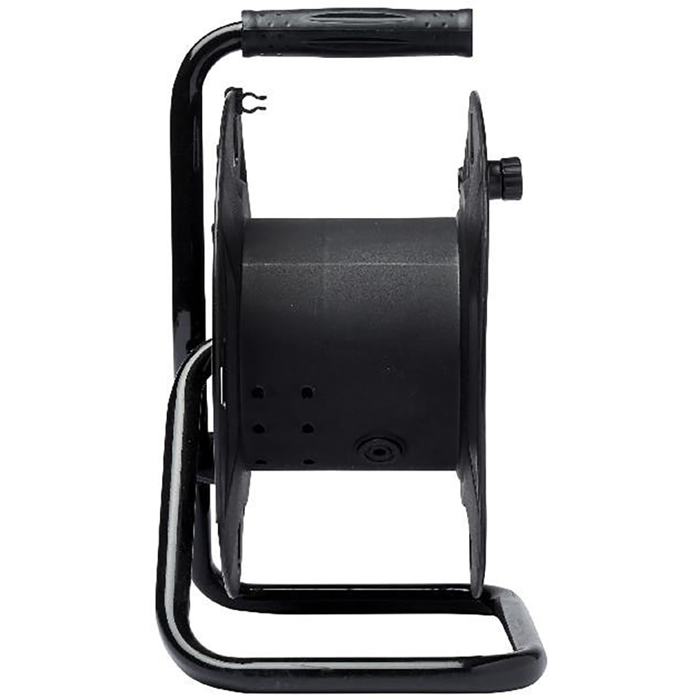 Prelungitor 4 prize Schuko, fara cablu, cu tambur, negru