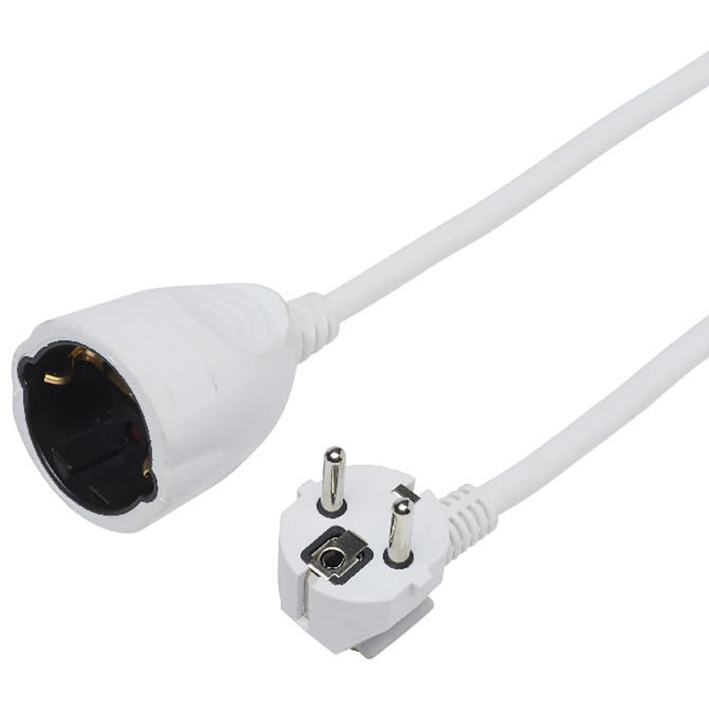 Prelungitor 1 priza Schuko, 5 m, 1.5 mm, alb