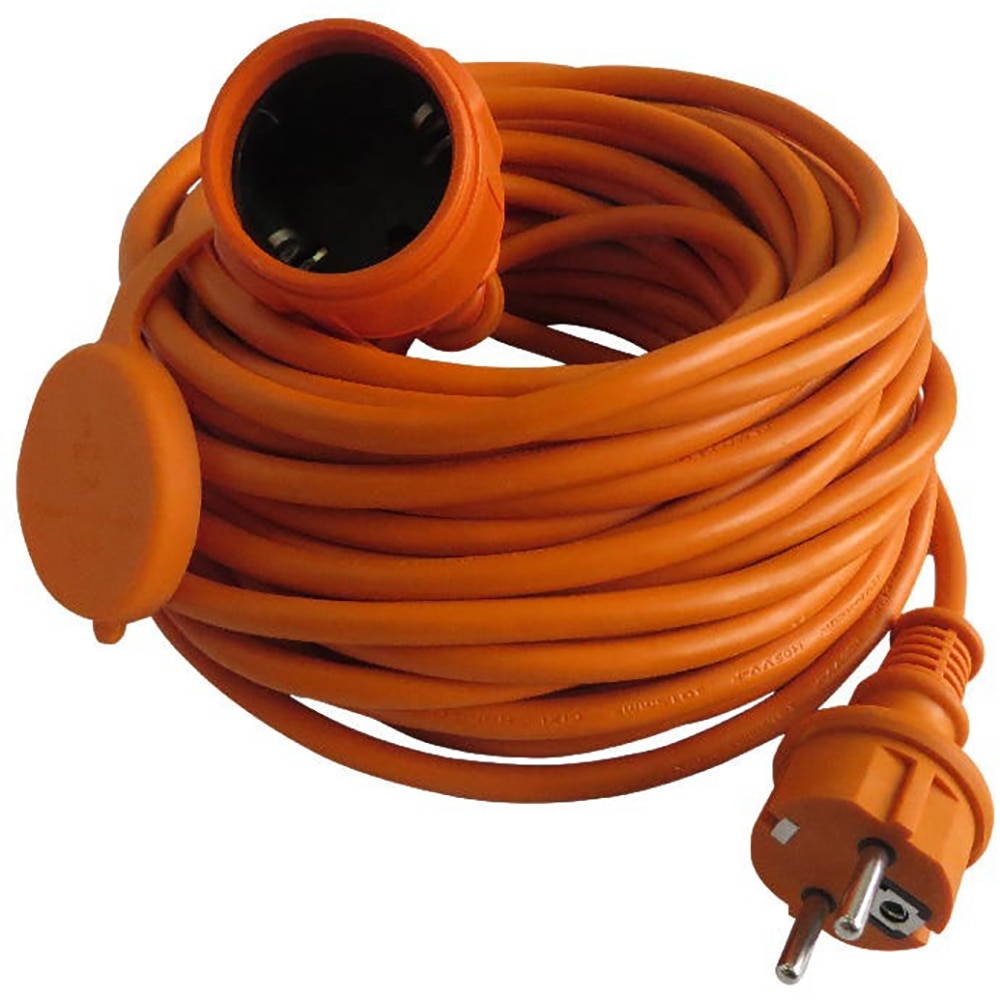 Cablu prelungitor DIALL H05VV-F, 1 priza Schuko, 20 m, 1.5 mm, portocaliu