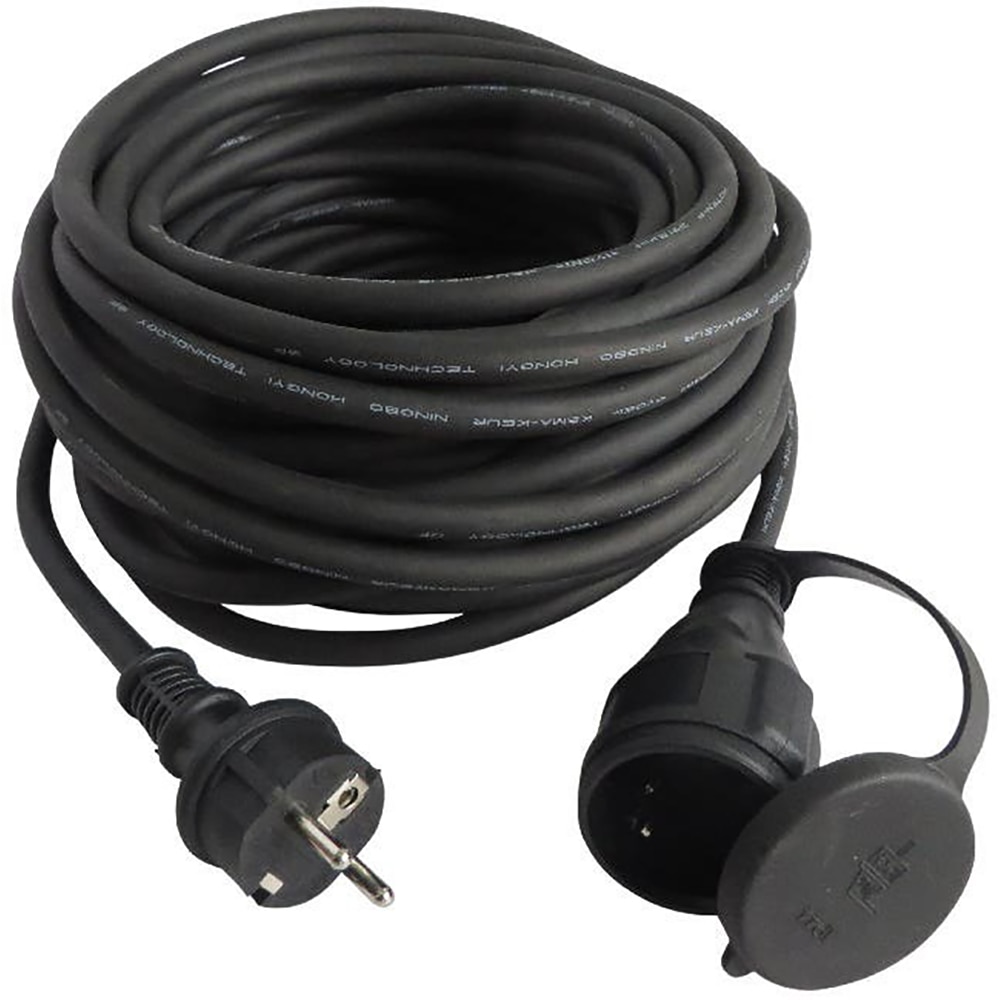 Prelungitor DIALL H05VV-F, 1 priza Schuko, 10 m, 1.5 mm, negru