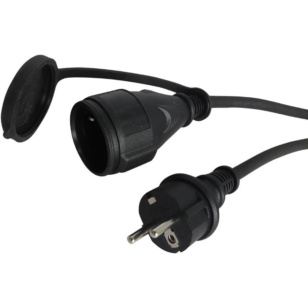 Prelungitor DIALL H05VV-F, 1 priza Schuko, 10 m, 1.5 mm, negru