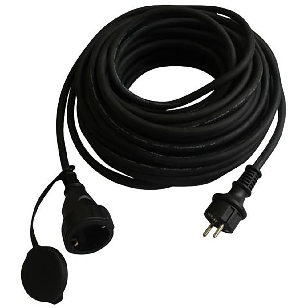 Prelungitor DIALL H05VV-F, 1 priza Schuko, 20 m, 1.5 mm, negru