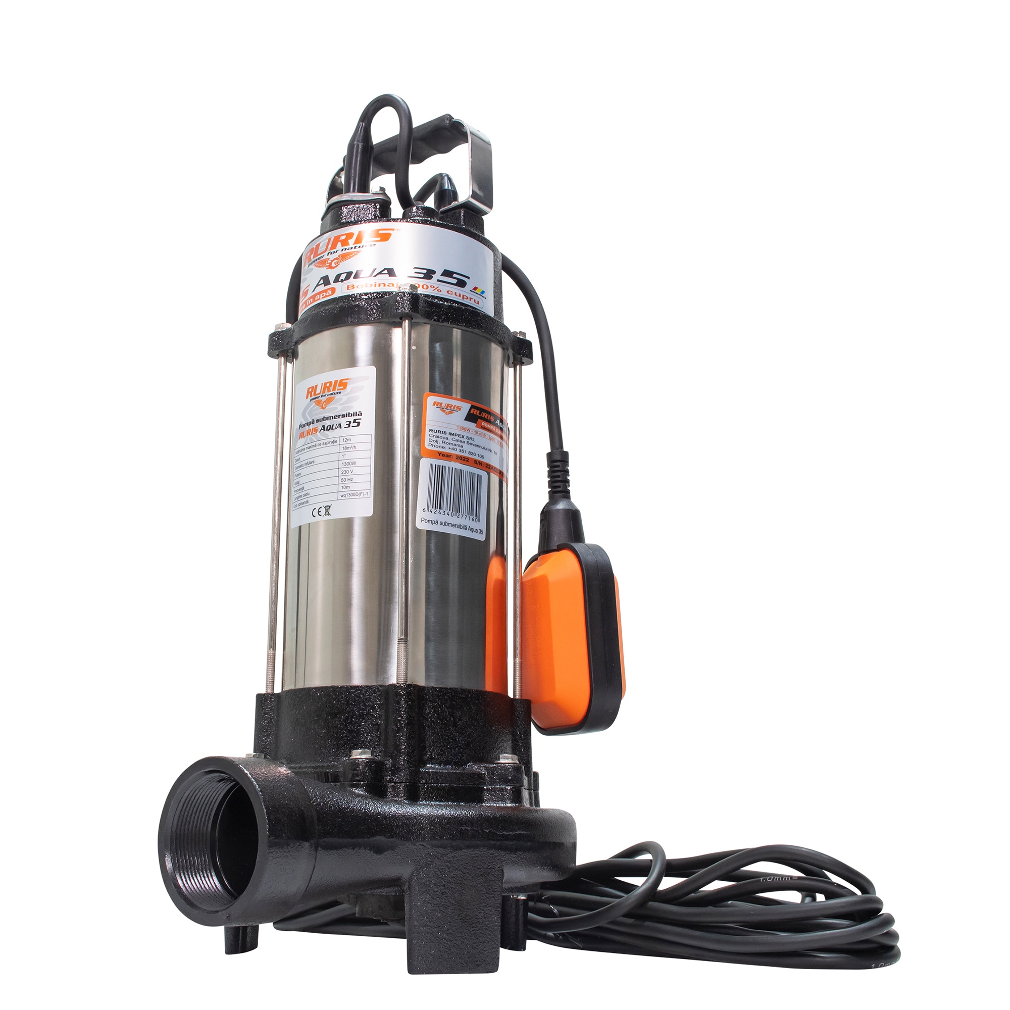 Pompa submersibila apa murdara Ruris Aqua 35, 18000l/h, 1300W