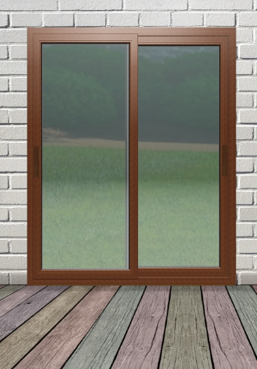 Usa termopan aluminiu interior/exterior, culisanta, cu geam, 1 C, maro, reversibila, simpla deschidere, 180 x 200 cm