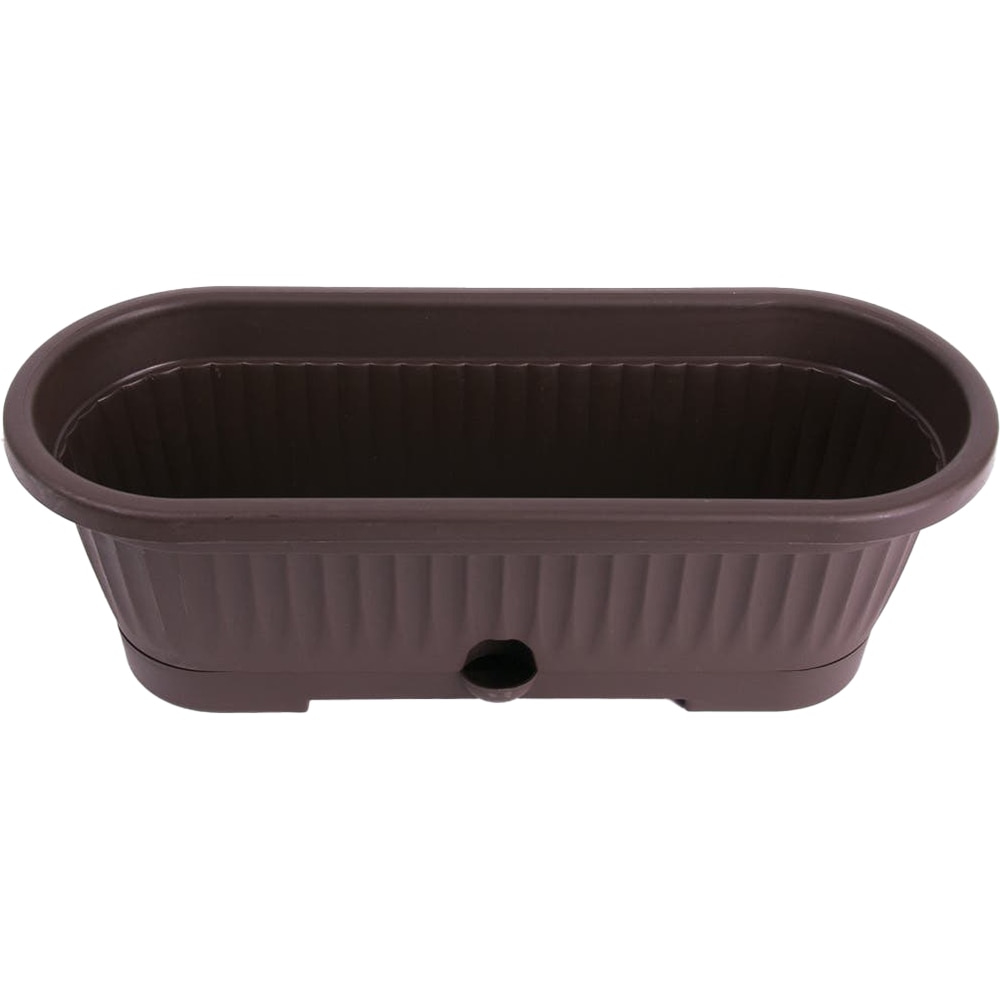 Jardiniera forma dreptunghiulara VERBENA, plastic, 30 x 12.10 x 9.4 cm, maro inchis