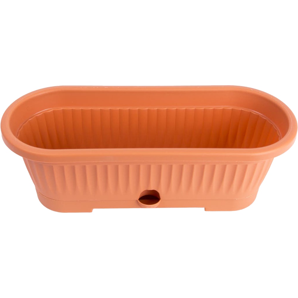 Jardiniera forma dreptunghiulara VERBENA, plastic, 30 x 12.10 x 9.4 cm, maro deschis