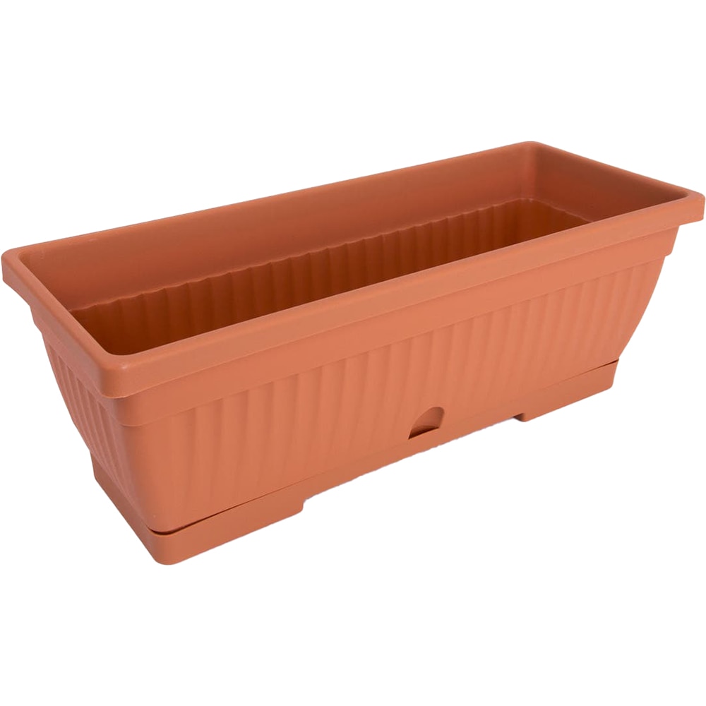 Jardiniera forma dreptunghiulara VERBENA, plastic, 50 x 19.80 x 15.7 cm, maro deschis