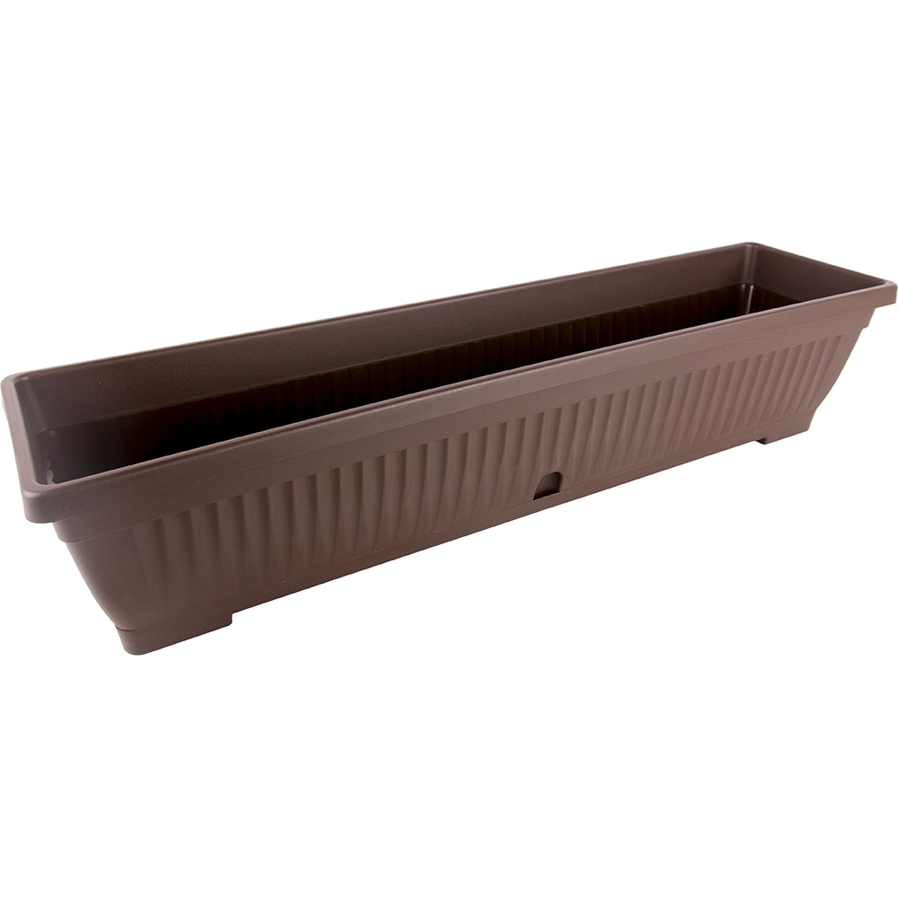 Jardiniera forma dreptunghiulara VERBENA, plastic, 80 x 19.70 x 15,5 cm, maro inchis