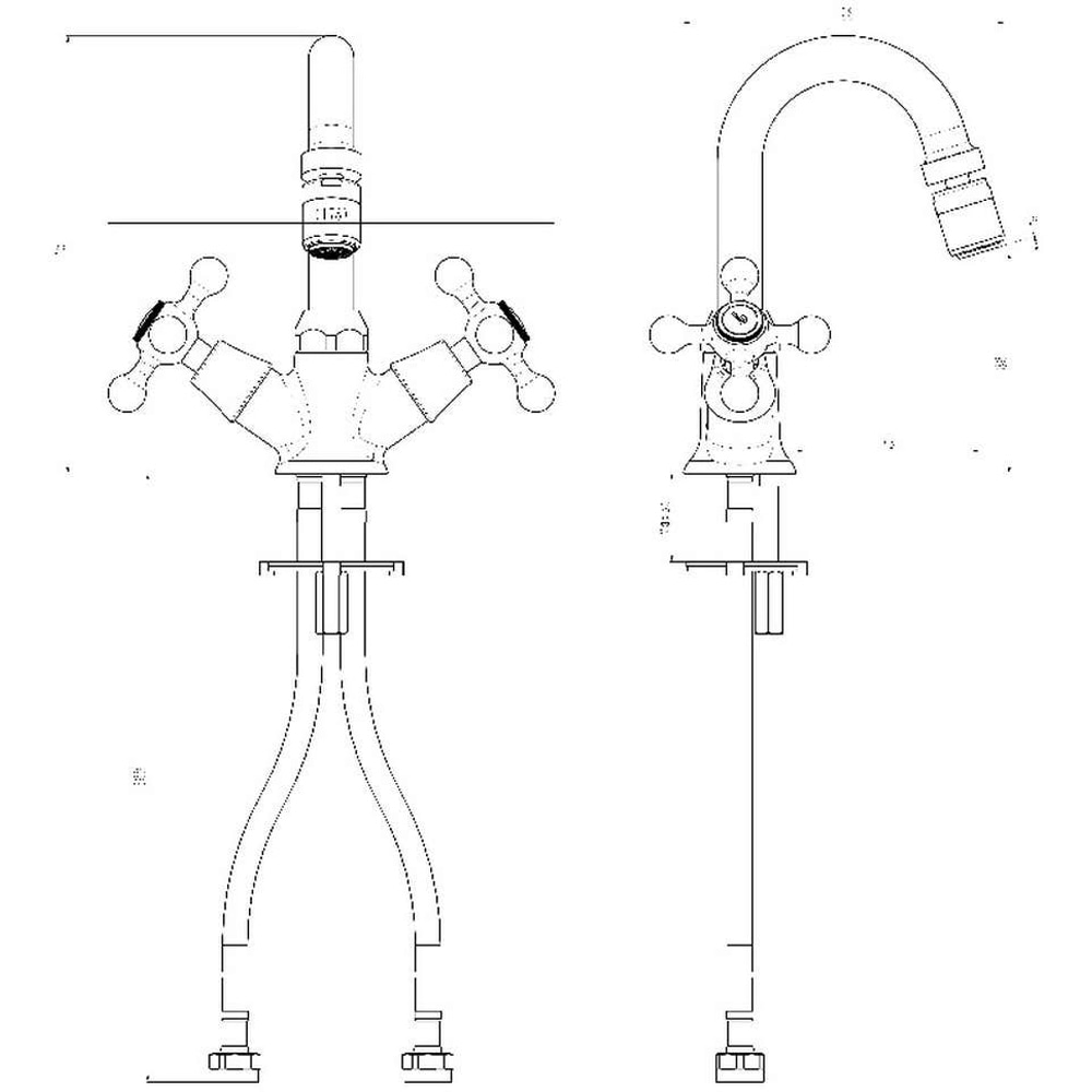 Baterie bideu COOKE & LEWIS Cercal, metal, auriu