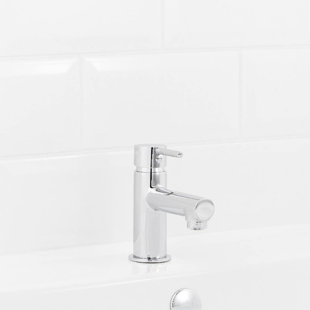 Baterie lavoar COOKE & LEWIS Lazu, inaltime 12.4 cm, alama, argintiu