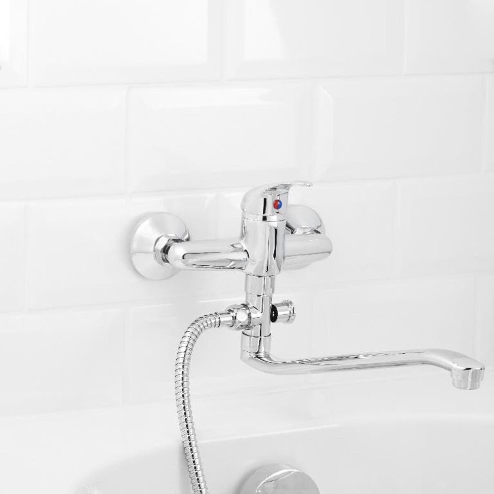 Baterie cada-dus GOODHOME Arborg, alama, argintiu