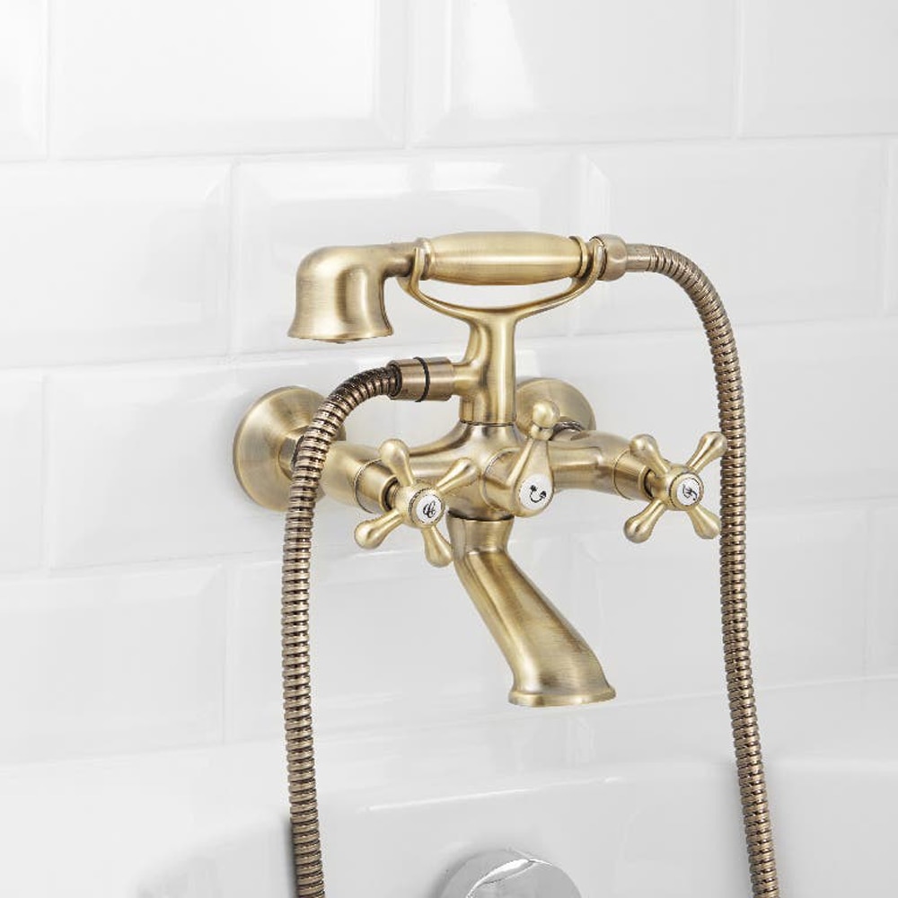 Baterie cada-dus GOODHOME Cercal, metal, Bronz