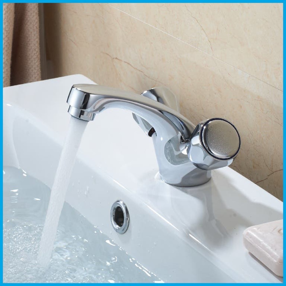 Baterie lavoar GOODHOME Calp, metal, argintiu