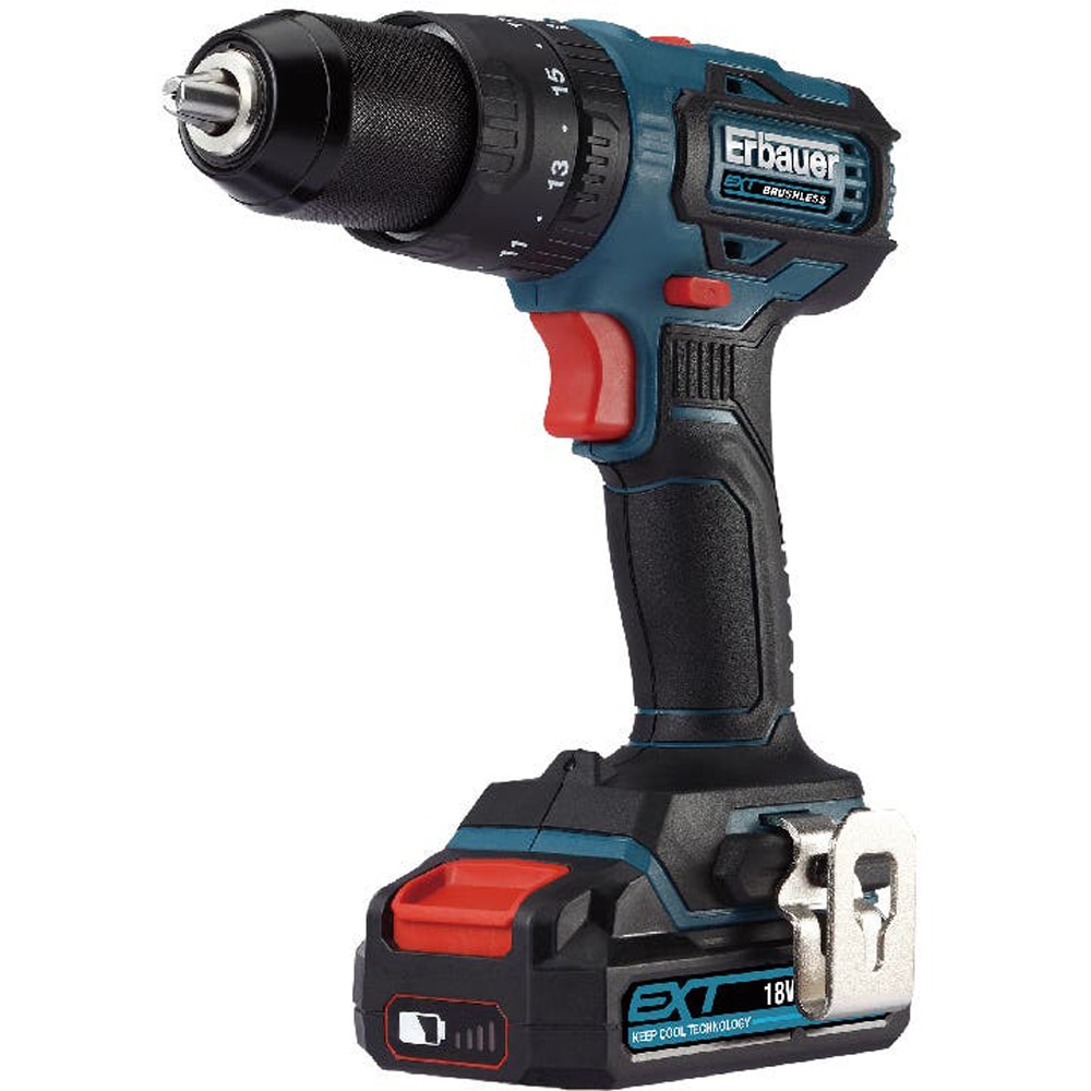 Masina de gaurit si insurubat cu percutie (Bormasina) Erbauer EDD18-Li-2, 18V, 2Ah, 1600rpm, 50Nm