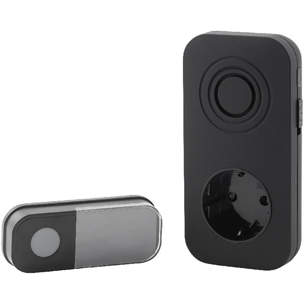 Set sonerie wireless conectabila cu priza si buton LIAM BLYSS 3V, IP44, negru