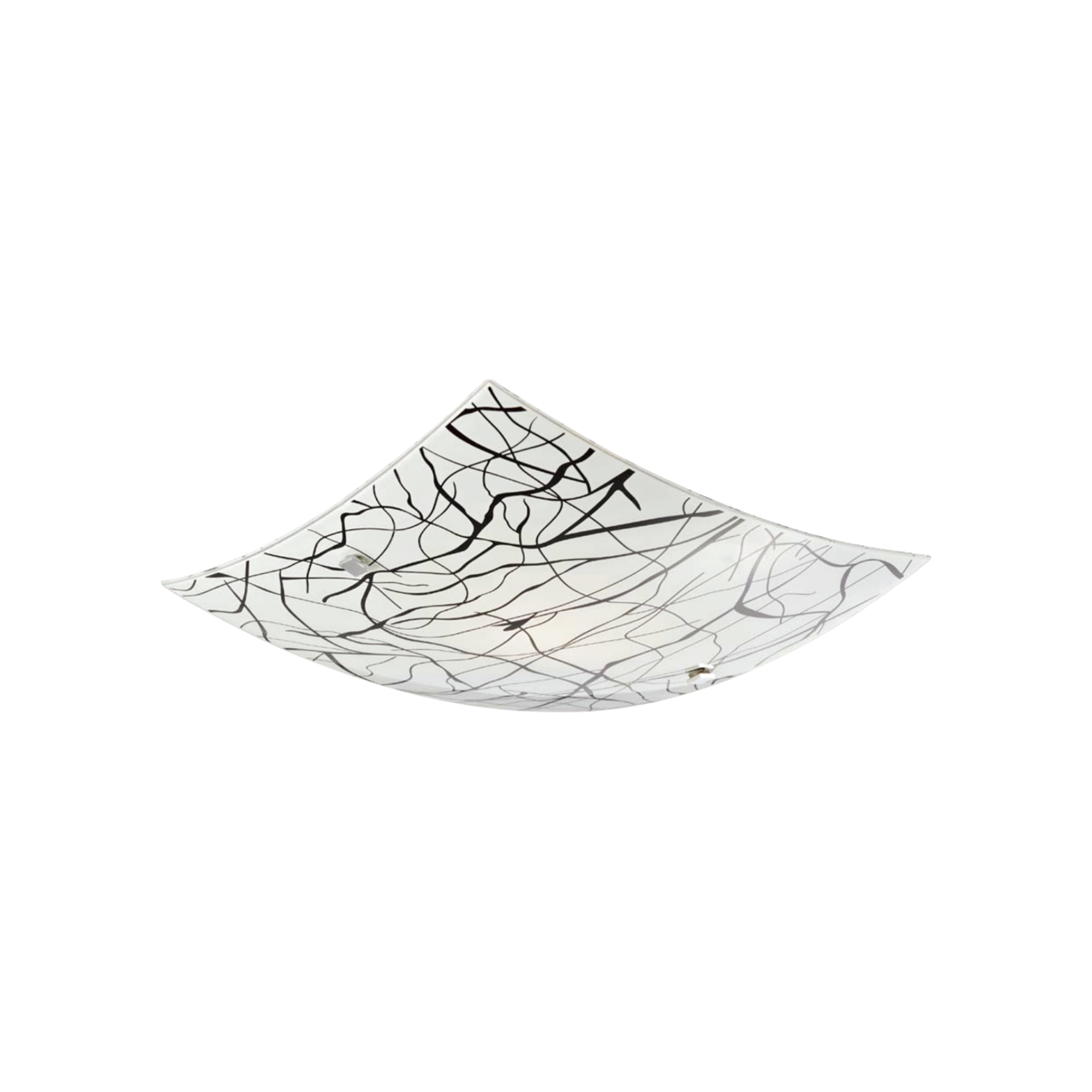 Plafoniera, 75 W, alb si negru, metal si sticla  Elysia