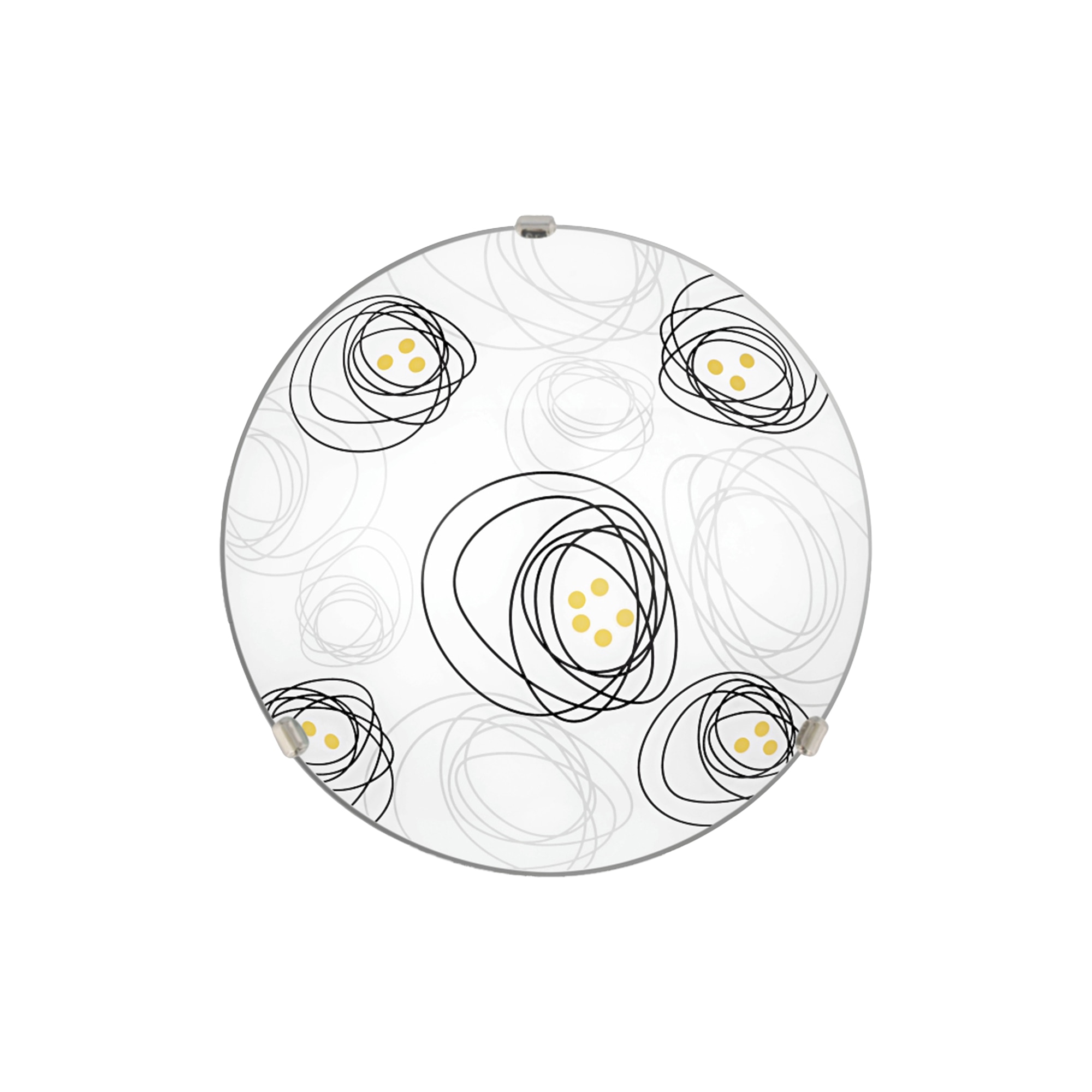 Plafoniera LED, 1 x E27, crom si alb, metal si sticla, 25 cm Klausen Vulcan