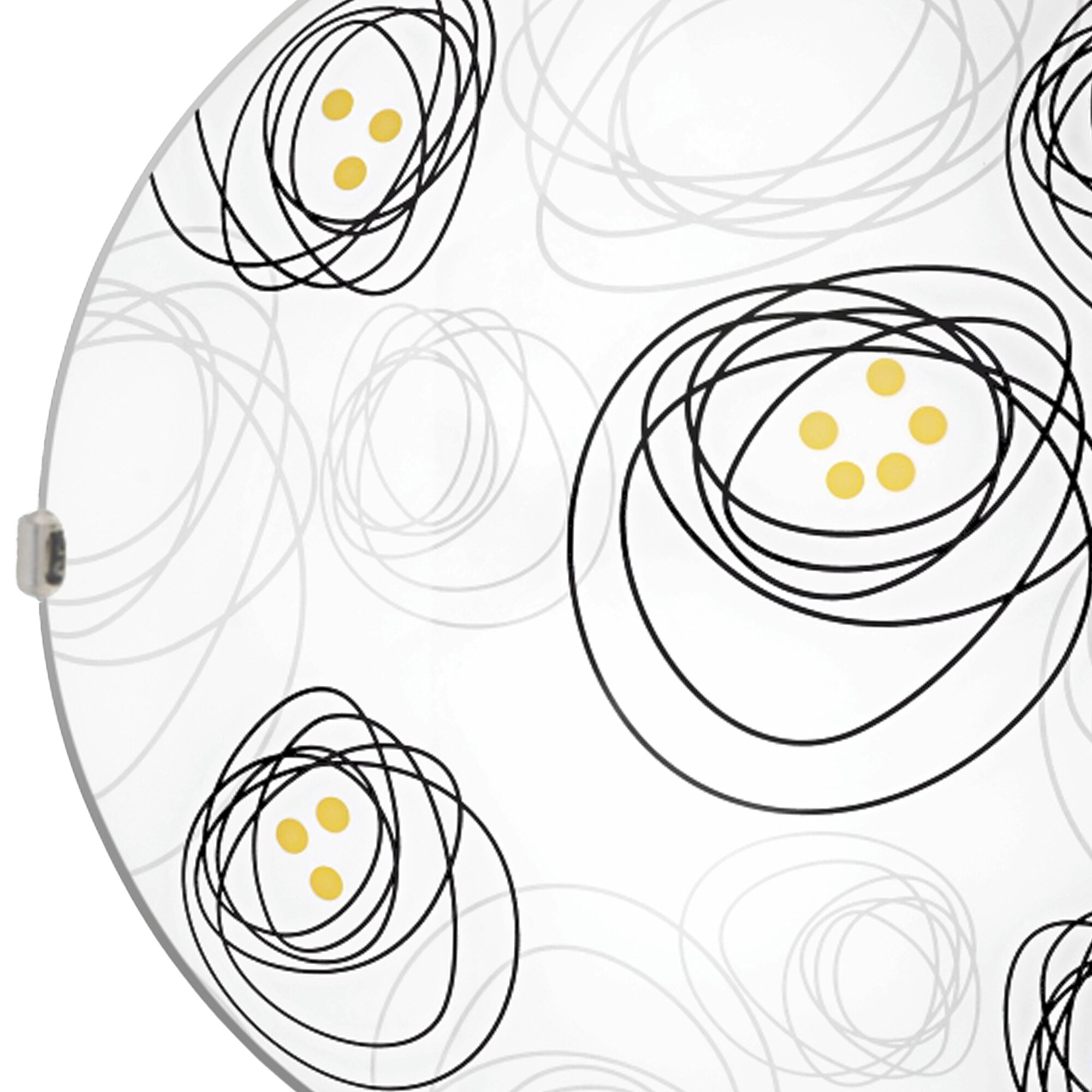 Plafoniera LED, 1 x E27, crom si alb, metal si sticla, 25 cm Klausen Vulcan