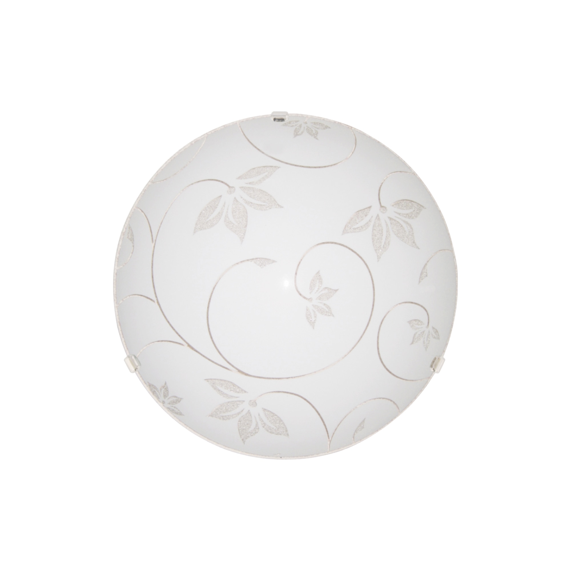 Plafoniera, E27, alb, metal si sticla, 25 cm    Klausen Leaf