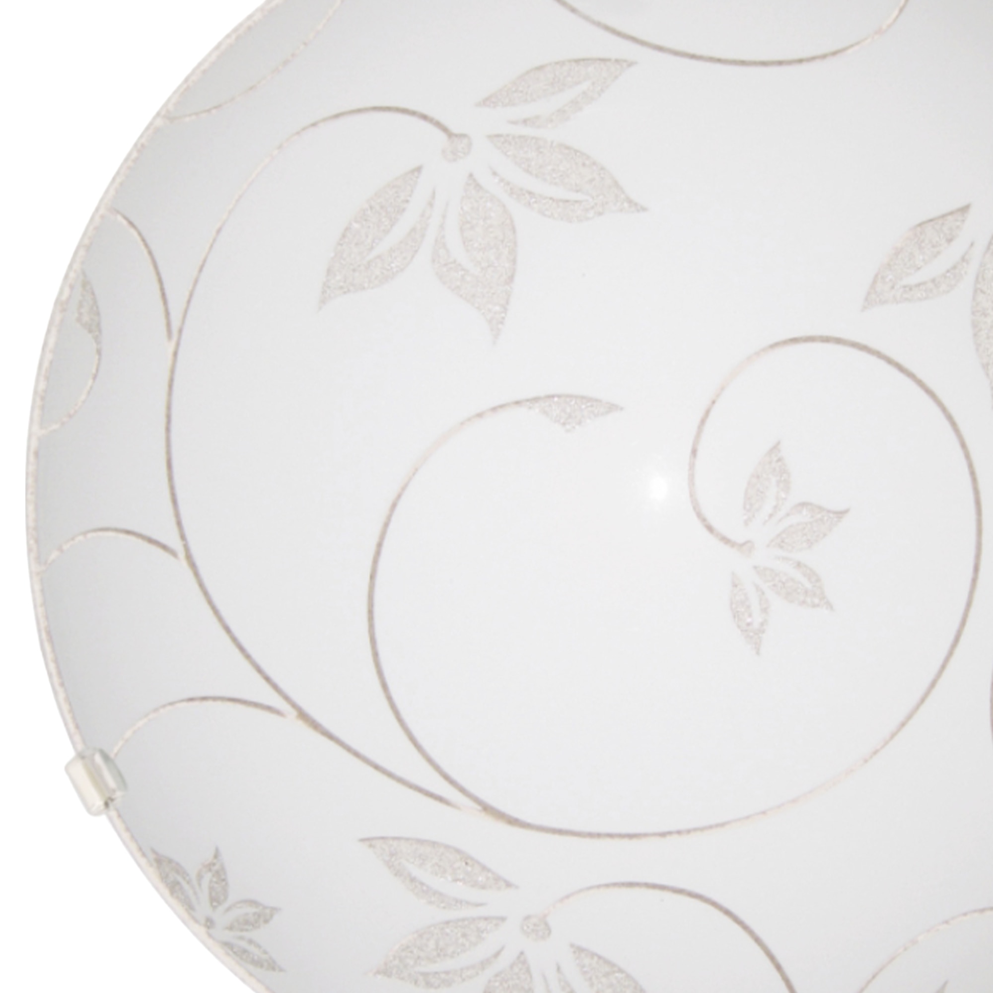 Plafoniera, E27, alb, metal si sticla, 25 cm    Klausen Leaf