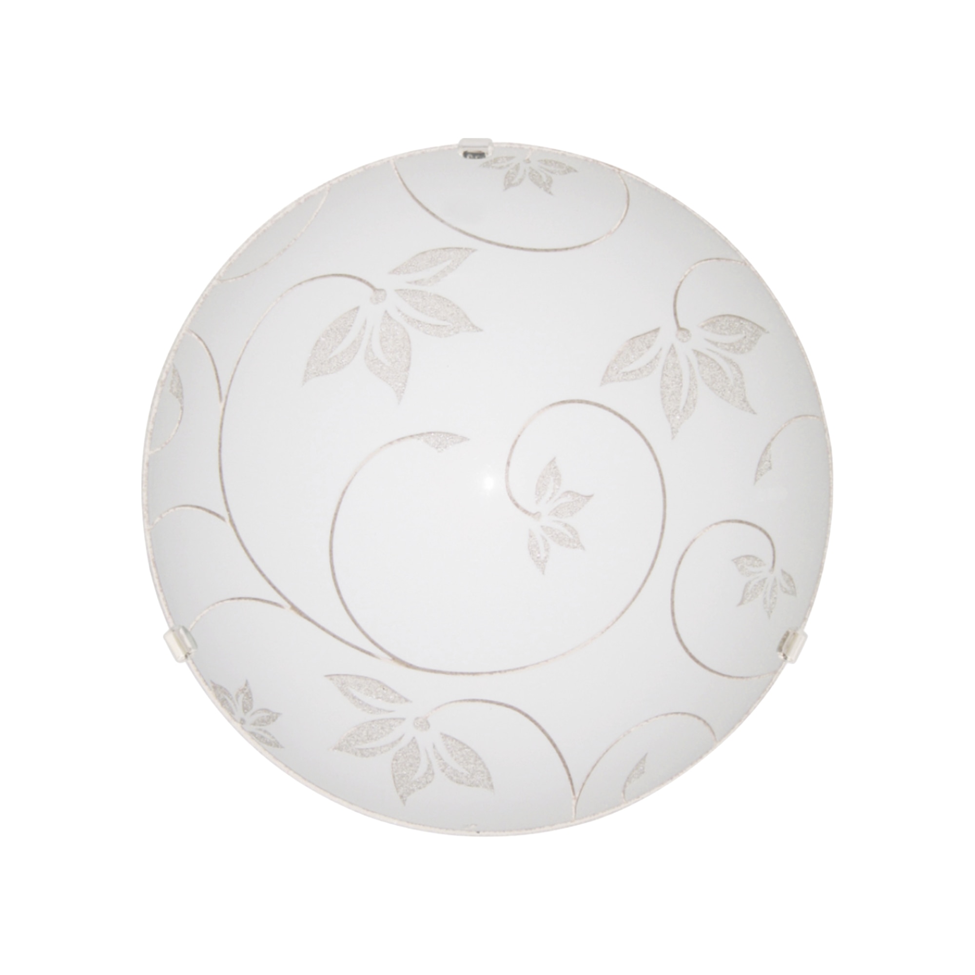 Plafoniera, 1 x E27, alb, metal si sticla, 30 cm    Klausen Leaf