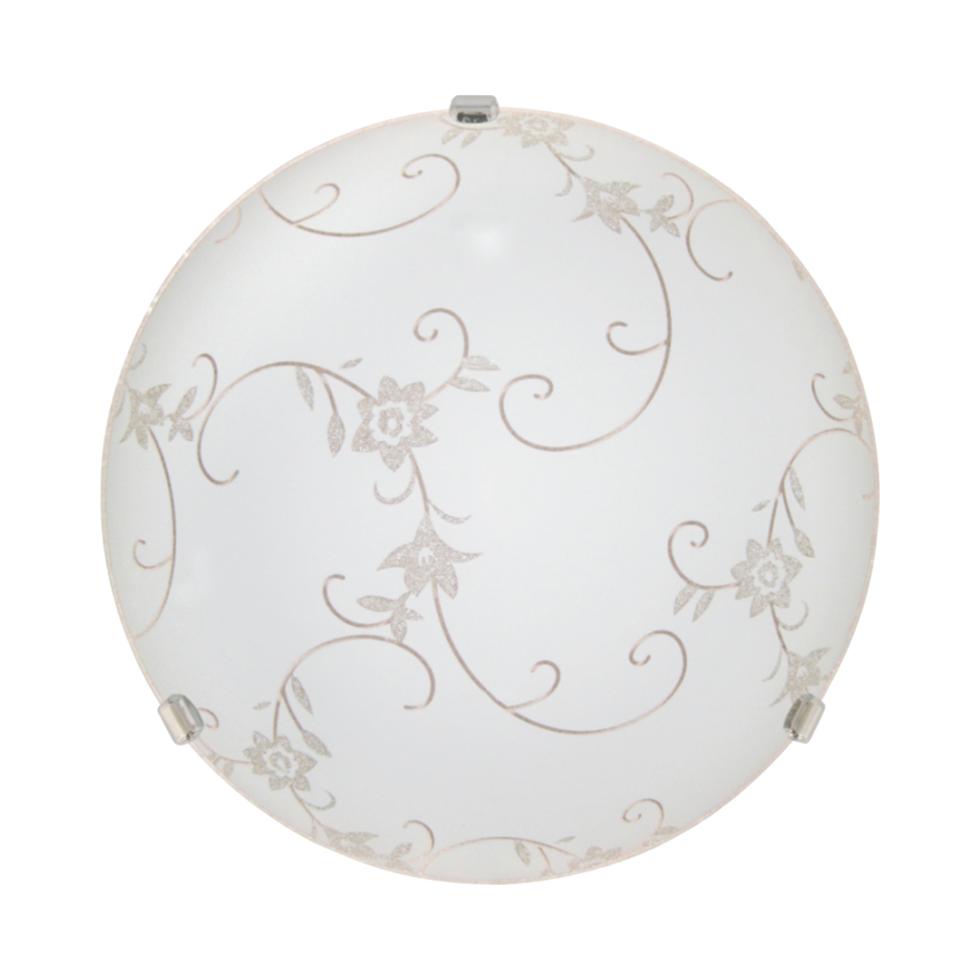 Plafoniera LED, E27, alb, metal si sticla, 30 cm    Klausen Floro