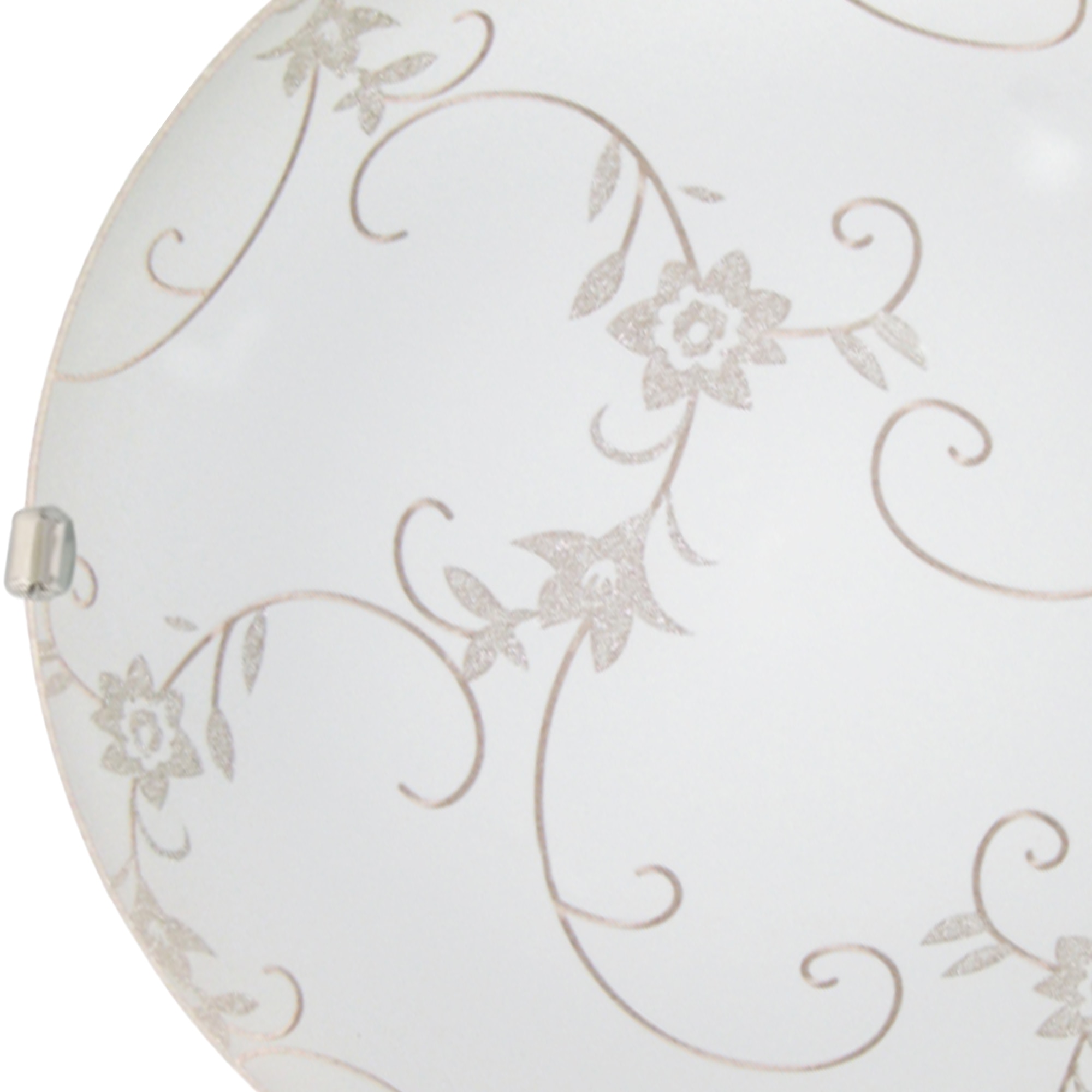 Plafoniera LED, E27, alb, metal si sticla, 30 cm    Klausen Floro