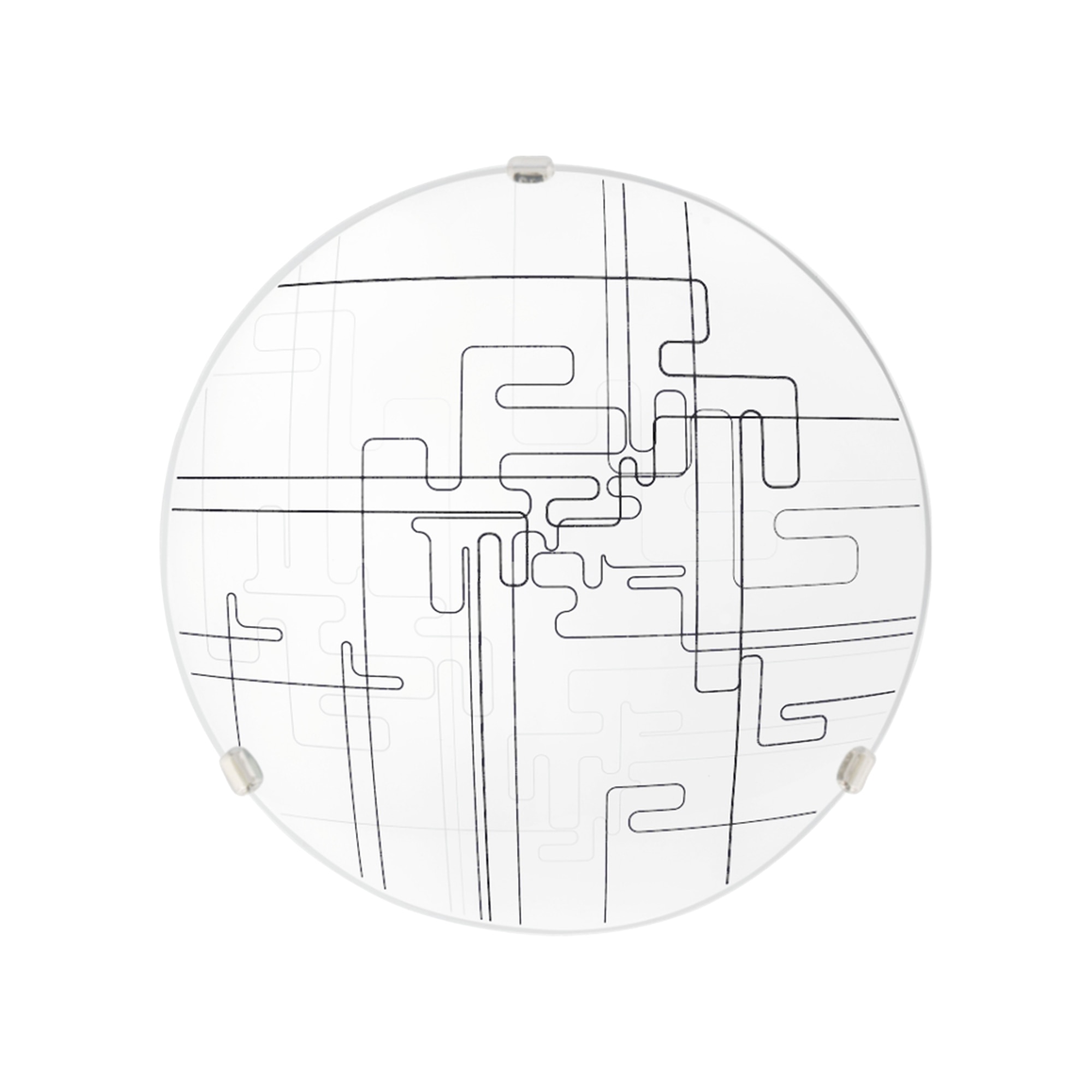 Plafoniera, alb, metal si sticla, 30 cm    Klausen Tetrix