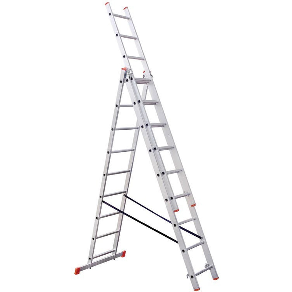 Scara pliabila Alverosal, Inaltime lucru 456 cm, 3x9 trepte, aluminiu