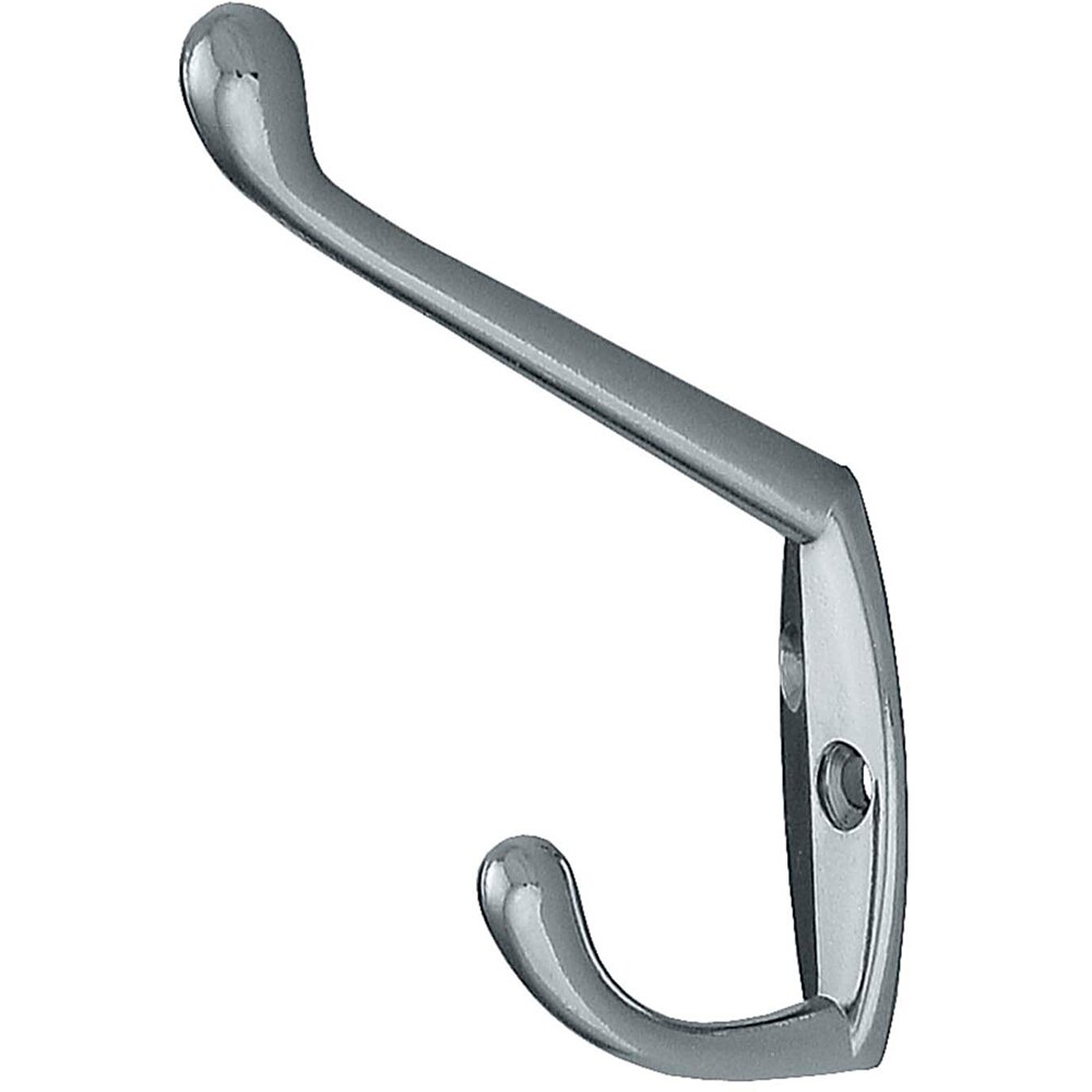 Cuier perete suprapus, 2 agatatori, metal, argintiu