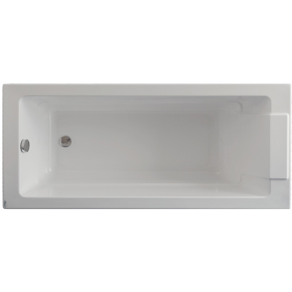 Cada simpla incastrabila KRING Roma, dreptunghiulara, 170 cm x 75 x 45 cm, acril, alb