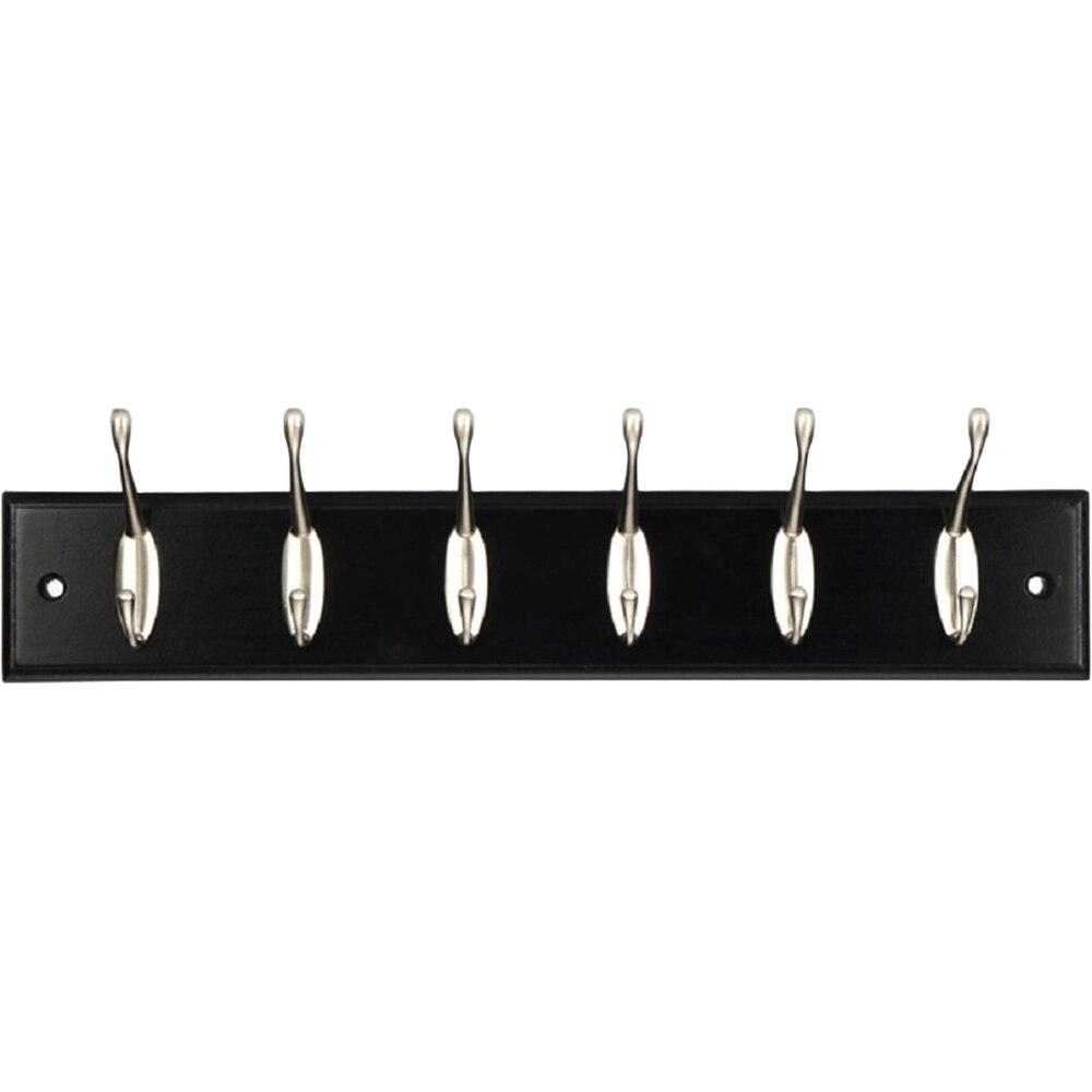 Cuier perete, 6 agatatoare, lemn, negru